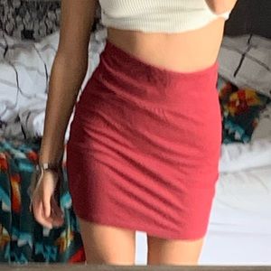 Maroon/Coral Mini Skirt